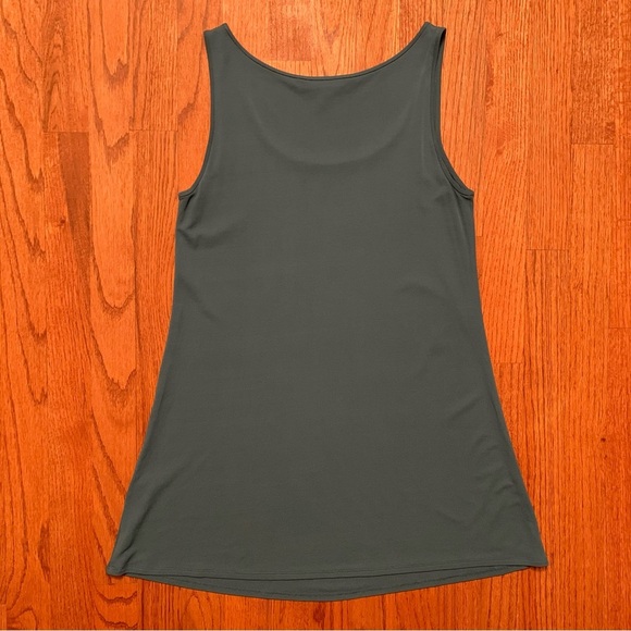 Eileen Fisher Linen Button Up Asymmetrical Cardigan Sweater with Silk Tank Top - Picture 12 of 16